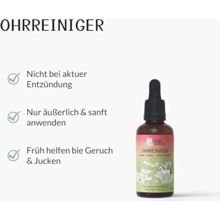 Yuki cares Ohrreiniger für Hunde, sanfte Reinigung ohne Alkohol, handgemacht in Deutschland, natürliche Wirkstoffe – Bild 4