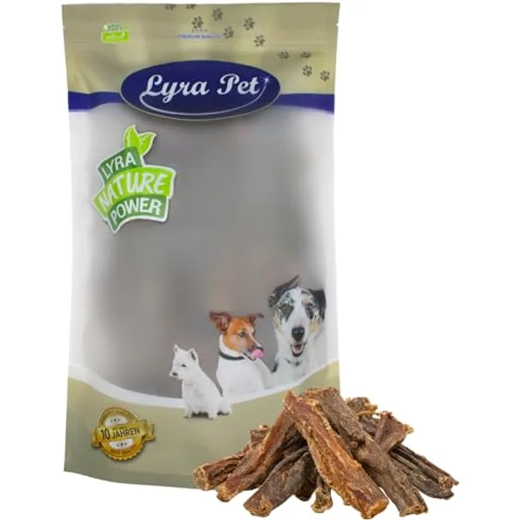 Lyra Pet® Rinderdörrfleisch, 1 kg natürlicher Kausnack für Hunde, eiweißreich und zahnreinigend