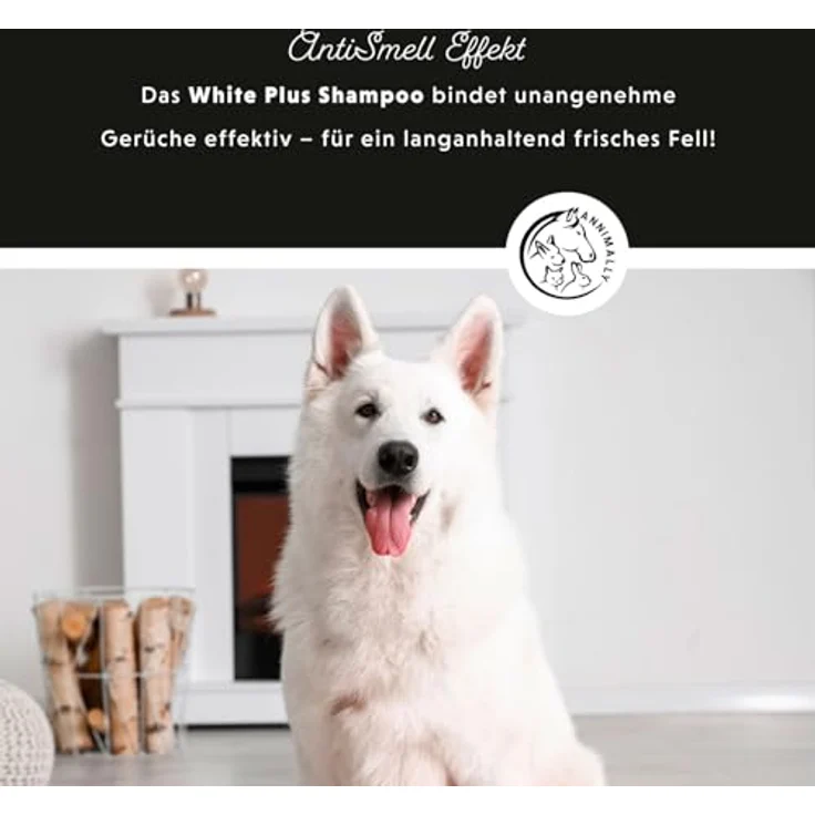 Annimally White Plus Shampoo, Natürliches Hundeshampoo für weißes Fell mit Kokosöl & Zuckertensid, geruchs- und pH-neutral, ohne Bleichmittel & Parfum, 500 ml – Bild 5