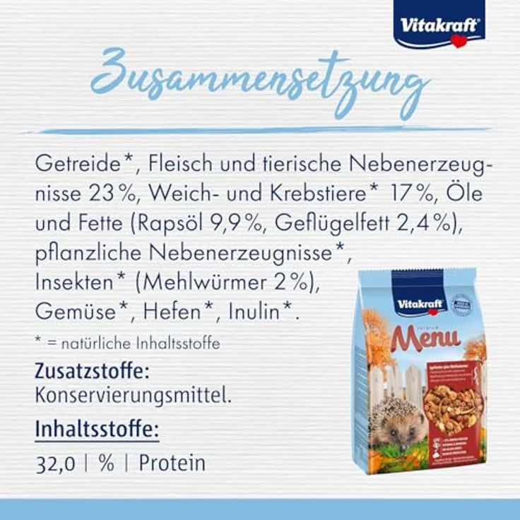 Vitakraft Vita Garden, Trockenfutter für Igel, mit Insekten und hohem Proteinanteil, 2,5 kg – Bild 5