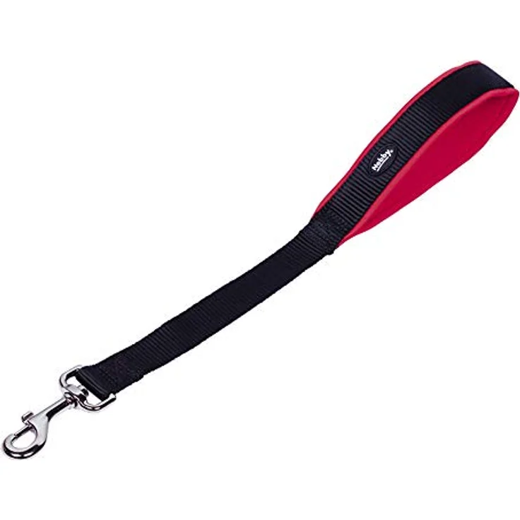 Nobby Kurzführer Classic Preno, Hundeleine mit weichem Neoprengriff, rot, 30 cm, Breite 25/30 mm – Bild 2