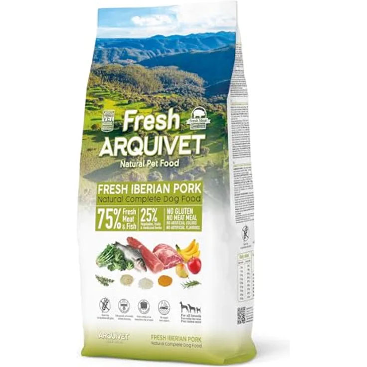 Arquivet Fresh Halbfeuchtes Hundefutter, 10 kg mit iberischem Schweinefleisch und Ozeanfisch, glutenfrei und nachhaltig