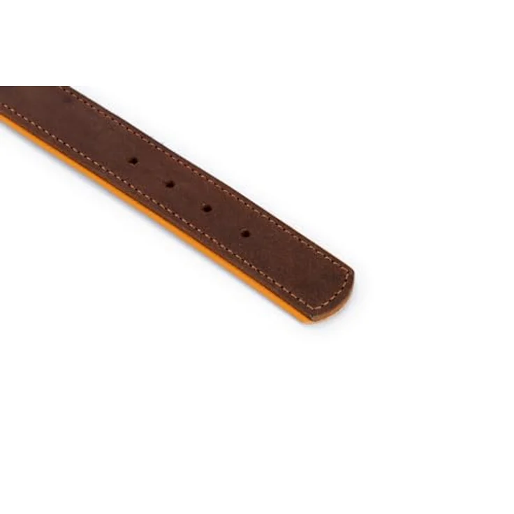 Karlie Rondo Hundehalsband, Breit, Braun/Cognac, Leder mit weichem Nappaleder und verchromten Beschlägen, 57x3,2 cm – Bild 5