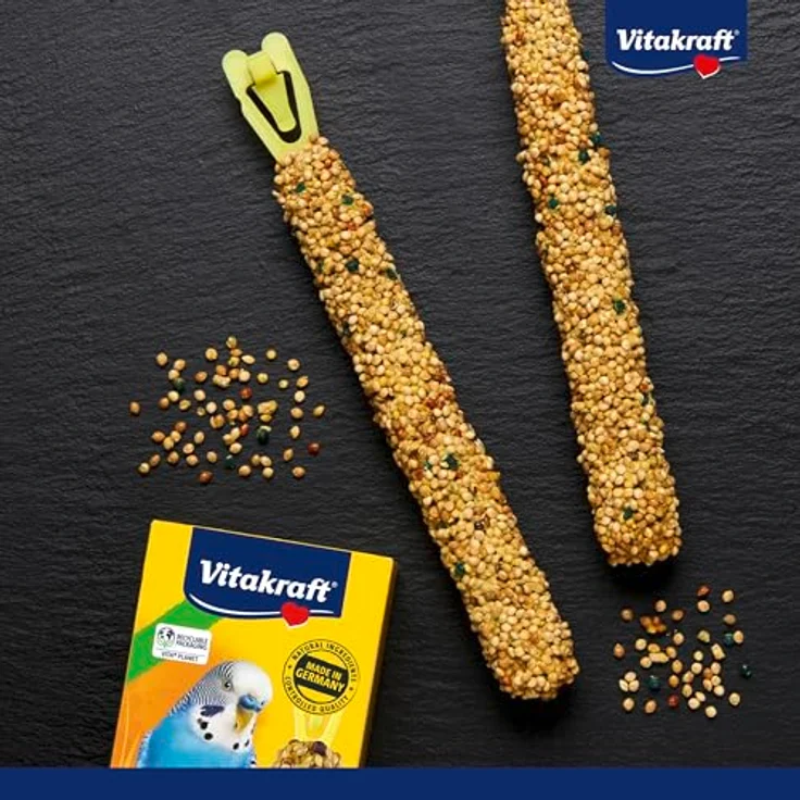 Vitakraft Kräcker zur Mauserhilfe, Knabberstangen für Wellensittiche mit Vitaminen und Mineralien, zuckerfrei, 10x 60g – Bild 2