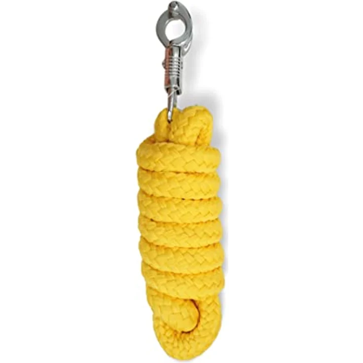 Pferdelinis Führstrick mit Panikhaken für Pferd, Anbindestrick in Gelb, robuster Baumwollstoff, ideal für Pferd, Pony, Esel, Ziege – Bild 1
