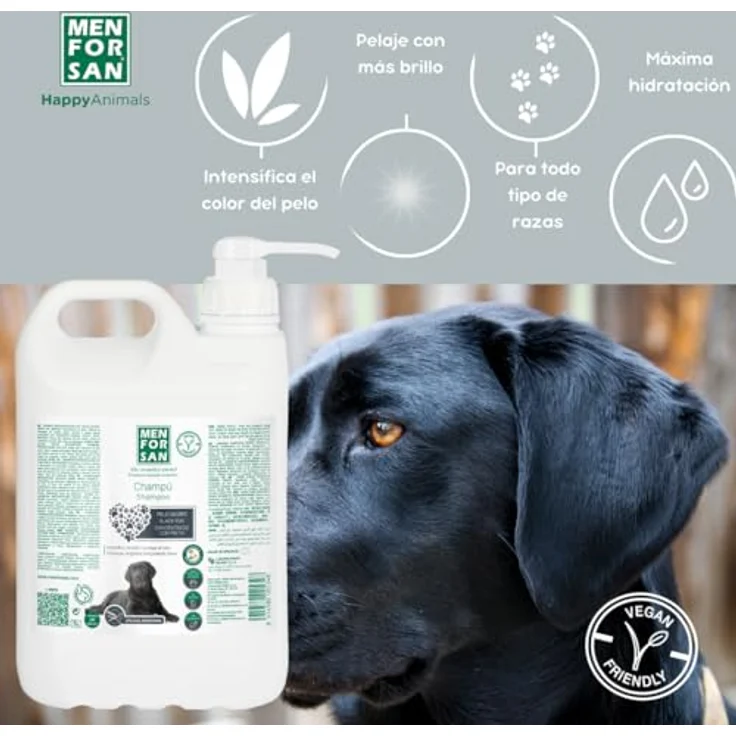 Menforsan Shampooing Men for San Chien Cheveux Foncé, 5 L, für Hunde mit dunklem Fell, hydratisierend und glanzfördernd – Bild 3