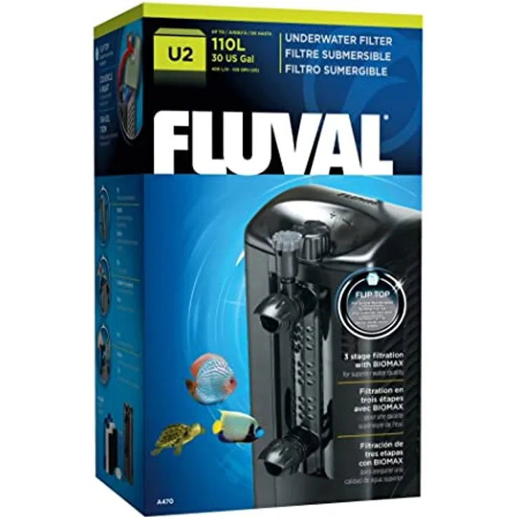 Fluval U2 Innenfilter, effektiver Aquarienfilter für 45-110l, max. 400 l/h, 5W Leistung