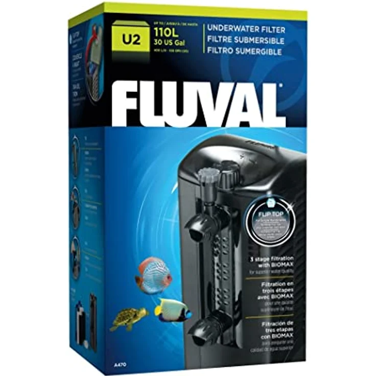 Fluval U2 Innenfilter, effektiver Aquarienfilter für 45-110l, max. 400 l/h, 5W Leistung – Bild 1