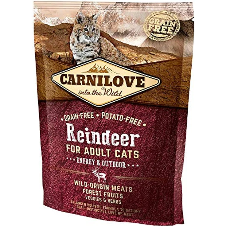 CARNILOVE Carnilove Reindeer Energy & Outdoor Trockenfutter für Katzen, 400 g, Packung mit 16 x 25 g – Bild 2
