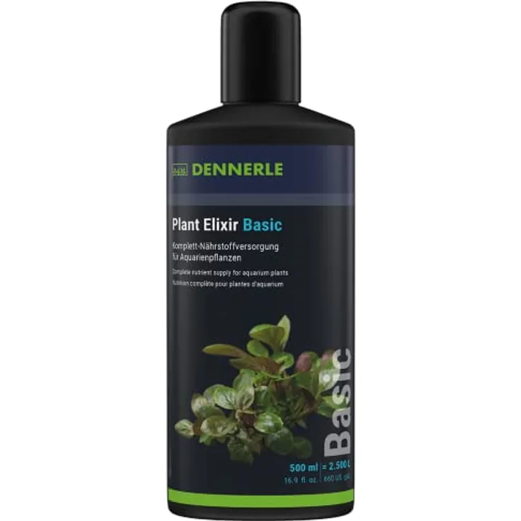 Dennerle Plant Elixir Basic, 500 ml - Universaldünger für Aquarienpflanzen mit sofortiger und langanhaltender Nährstoffversorgung, optimiert nach dem Vorbild der Natur