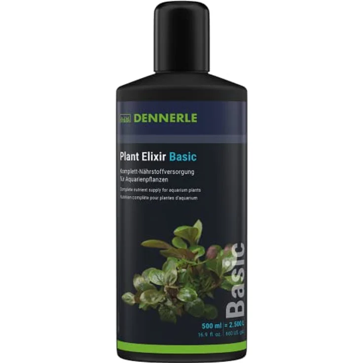 Dennerle Plant Elixir Basic, 500 ml - Universaldünger für Aquarienpflanzen mit sofortiger und langanhaltender Nährstoffversorgung, optimiert nach dem Vorbild der Natur – Bild 1