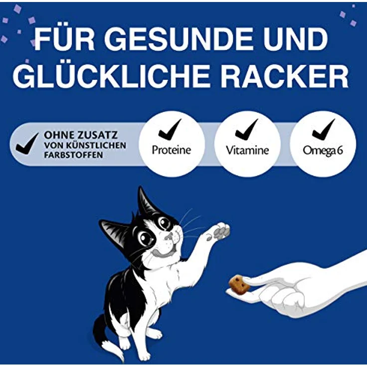 FELIX Knabber Mix Original & Strandspaß, Katzensnack Mixtray mit Huhn-, Lachs- und Truthahngeschmack, 2x(8x60g) – Bild 3