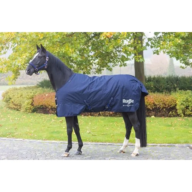 Covalliero RugBe IceProtect 300 g, Winterdecke für Pferde, dunkelblau, 145 cm, reißfestes 600 Denier Polyester, wasserabweisend, klassischer Schnitt – Bild 4