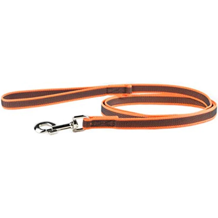 JULIUS K-9 IDC Color & Gray gumierte Leine, 20 mm x 2 m mit Schlaufe und D-Ring, stark und widerstandsfähig, Orange-Grau – Bild 1