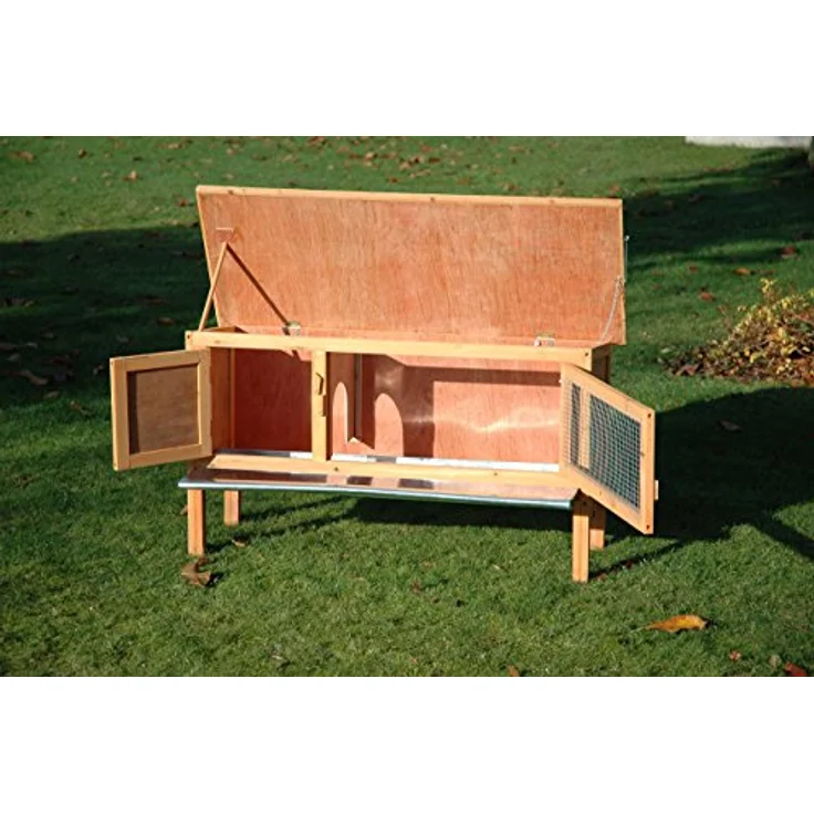 dobar 23306FSC Kleintierstall aus imprägniertem Nadelholz, mit Zinkschublade, Ruheraum, Aufstellvorrichtung und Maßen 115 x 45 x 66 cm – Bild 4