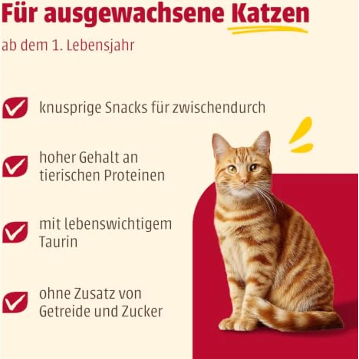 animonda Carny Crunchy Snacks, Katzen Leckerli Huhn & Lachs, 10 x 50g, knuspriger Katzensnack ohne Getreide und Zucker, hoher Fleischanteil – Bild 4