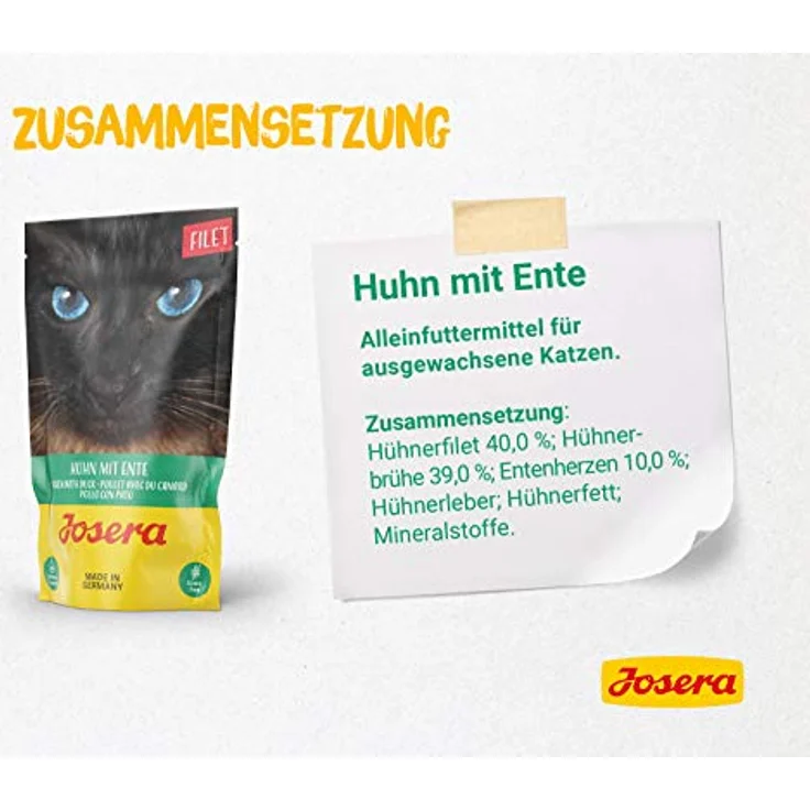 JOSERA Multipack Filet für Katzen (6 x 70 g) | Premium Nassfutter für adult Katzen | Getreidefrei | DREI Geschmacksrichtungen mit Hühnerfilet | Made in Germany | Frischebeutel im 6er Pack – Bild 5