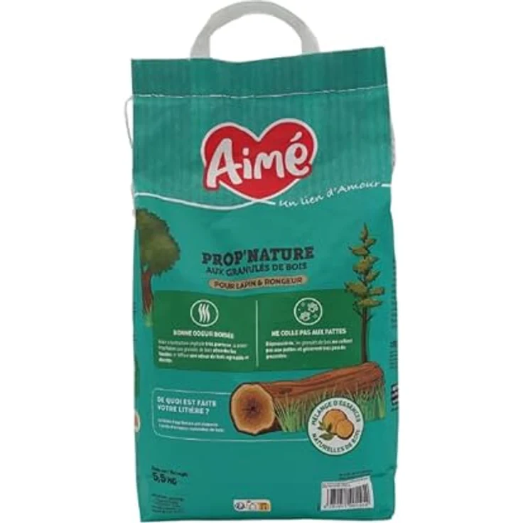 Aimé Prop'nature Einstreu, 10 l, ultra-saugfähiges, biologisch abbaubares Kleintierstreu mit geruchsabsorbierender Wirkung – Bild 2