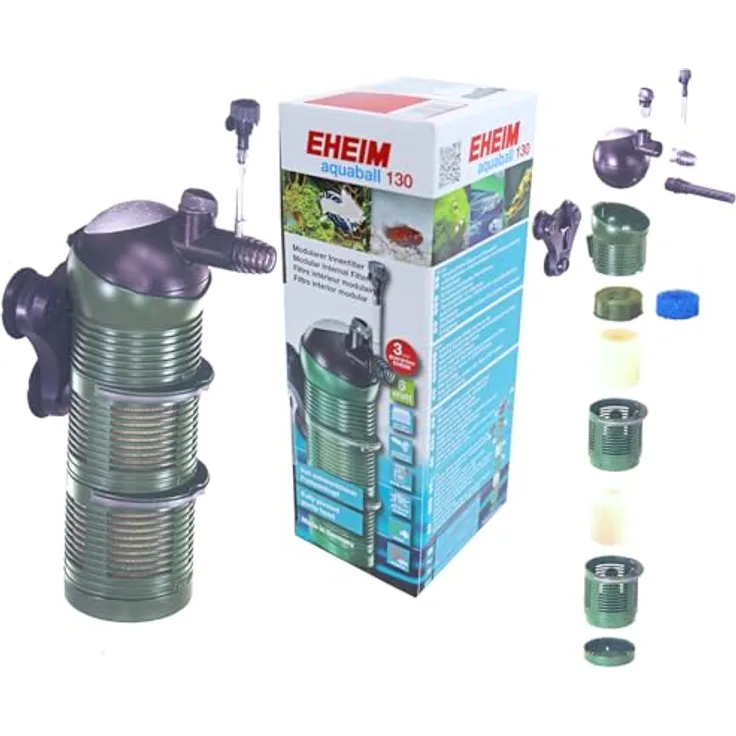 Eheim 32402020 Aquaball 130, Innenfilter mit 2x Filterpatrone, schwenkbarem Pumpenkopf und Power-Diffusor für starken Sauerstoffgehalt