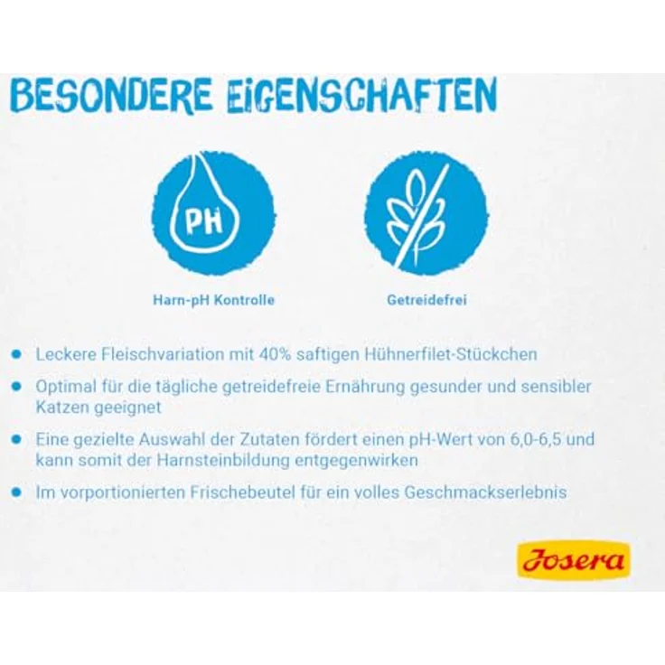 Josera Filet Huhn mit Lachs, Premium Nassfutter für Katzen, 40% Hühnerfilet, getreidefrei, 16 x 70 g Frischebeutel – Bild 3