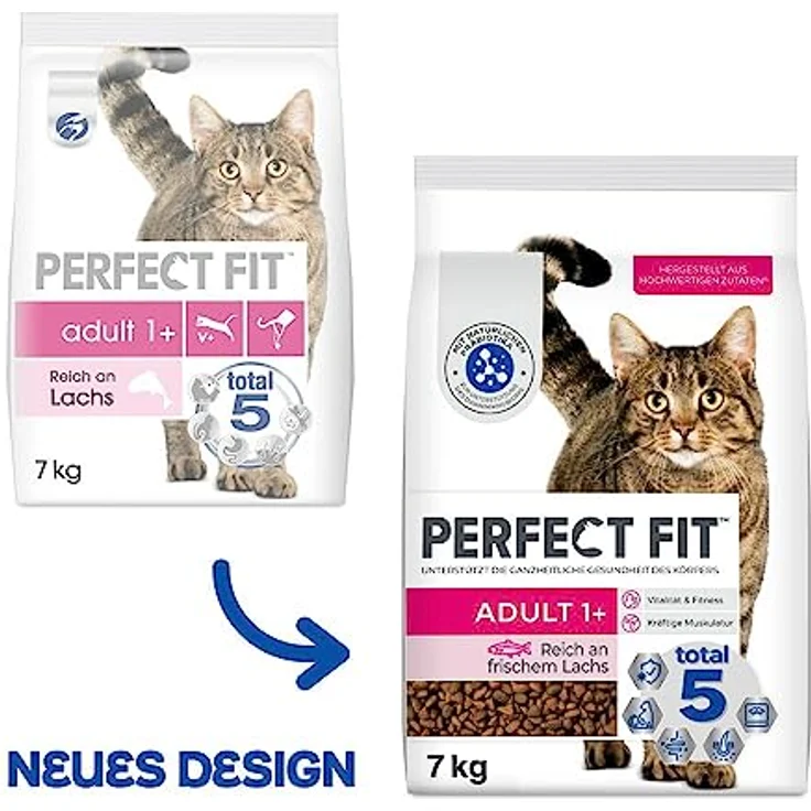 Perfect Fit Katze Adult 1+ Lachs, Trockenfutter mit Vitaminen für anspruchsvolle Katzen, 7kg – Bild 8