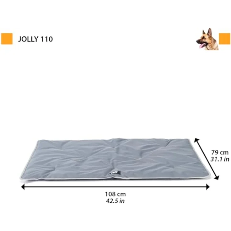 Ferplast Jolly Hundematte Extra Groß, Waschbares Hundebett - Wasserdicht & Kratzfest, 108 x 79 cm, XL, Grau – Bild 2