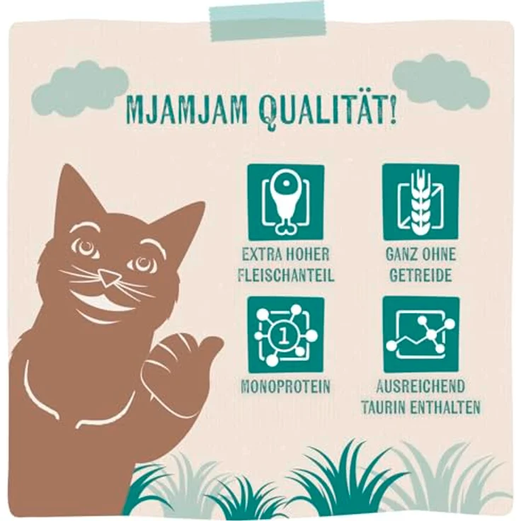 MjAMjAM Pur 6 x 200 g, Katzen-Nassfutter mit hohem Fleischanteil, monoprotein, ohne Getreide und Zucker, hergestellt in Deutschland – Bild 4