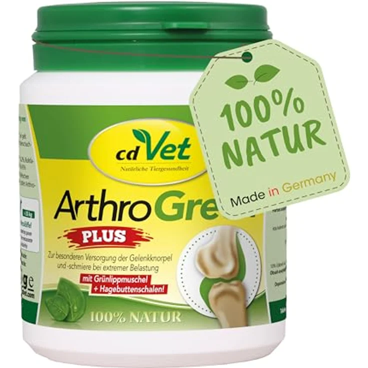 cdVet ArthroGreen plus, Ergänzungsfuttermittel für gelenkempfindliche Hunde und Katzen mit neuseeländischer Grünlippmuschel und Hagebutte, 75 g – Bild 1