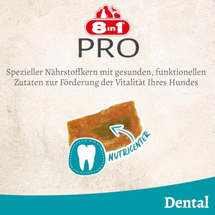 8in1 Fillets Pro - pro breath, zuckerfreier Hundesnack mit hochwertigem Geflügel, Größe S, 80 g – Bild 3