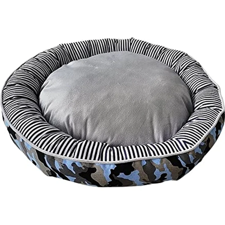 Nobby 62827 Komfortbett Donut Classic Elio, blau Camouflage, Ø 110 x 35 cm, waschbar bis 30°C, mit Anti-Rutsch und Mikrofaserfüllung – Bild 2