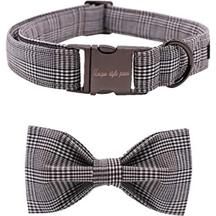 Unique Style Paws Hundehalsband mit Fliege, verstellbar, XL-Größe, aus Baumwolle, für Hunde und Katzen – Bild 1