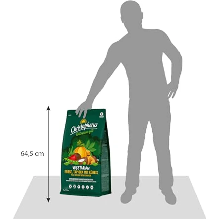 Christopherus Vegetarian - Hundefutter mit Erbse, Tapioka und Kürbis, 8kg, vegetarisch und umweltfreundlich – Bild 5