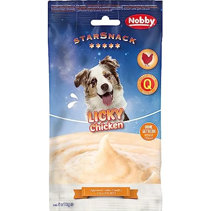 Nobby StarSnack LICKY Chicken, Handliche Hundesnacks in 5 x 15 g Portionssachets