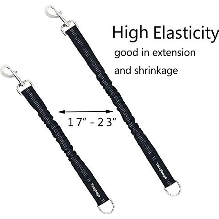 Yangbaga Ruckdämpfer für Hunde Leine, elastische Nylon-Kurzleine mit perfekter Dämpfung, schwarz, für Hunde ab mittlerer Größe (2.5 * 42cm) – Bild 3