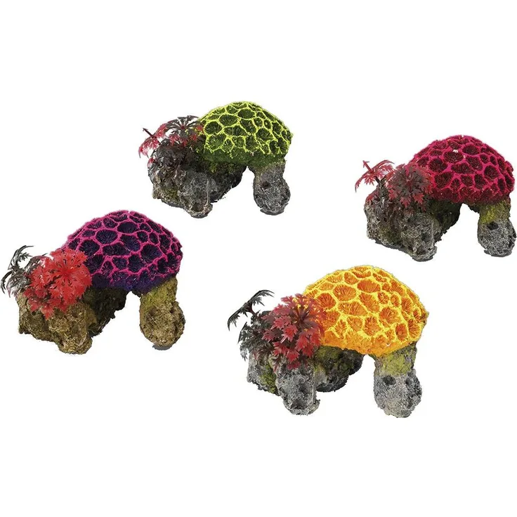 Europet Coralset Mini (x12), Aquarien-Dekoration aus ungiftigem Polyesterharz, pH-neutral, für Süss- und Salzwasser, bunt