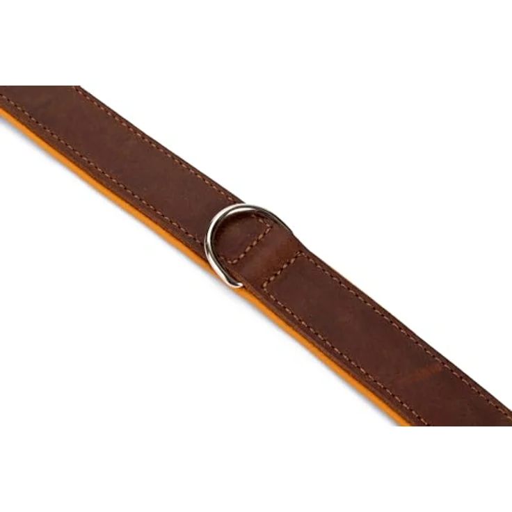 Karlie Rondo Hundehalsband, Breit, Braun/Cognac, Leder mit weichem Nappaleder und verchromten Beschlägen, 57x3,2 cm – Bild 4