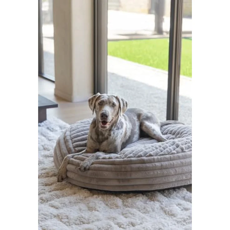 Designed By Lotte Hundekissen Reza Rund Beige, Recycelte Polyesterfüllung, Rutschfeste Unterseite, Maschinenwaschbar – Bild 3