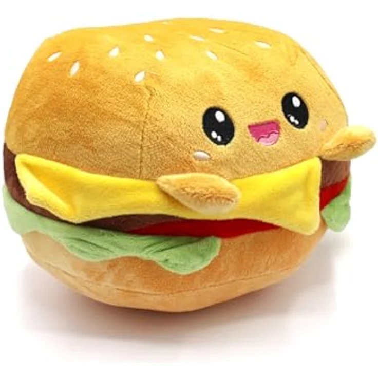 Joytoy (CN) Tierkuscheltier Niedlicher Hamburger als Kuscheltier - ca. 20 cm, kuschelig weich, gestickte Kawaii Augen – Bild 2