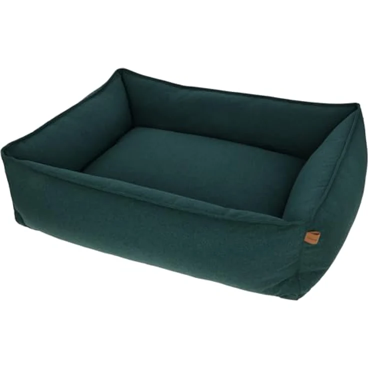 Kerbl Pet Kuschelbett Oliver, Robuster Stoff, Waschbarer Bezug, Rutschhemmende Unterseite, Modernes Hundebett, English Green, 110x85x26 cm – Bild 1