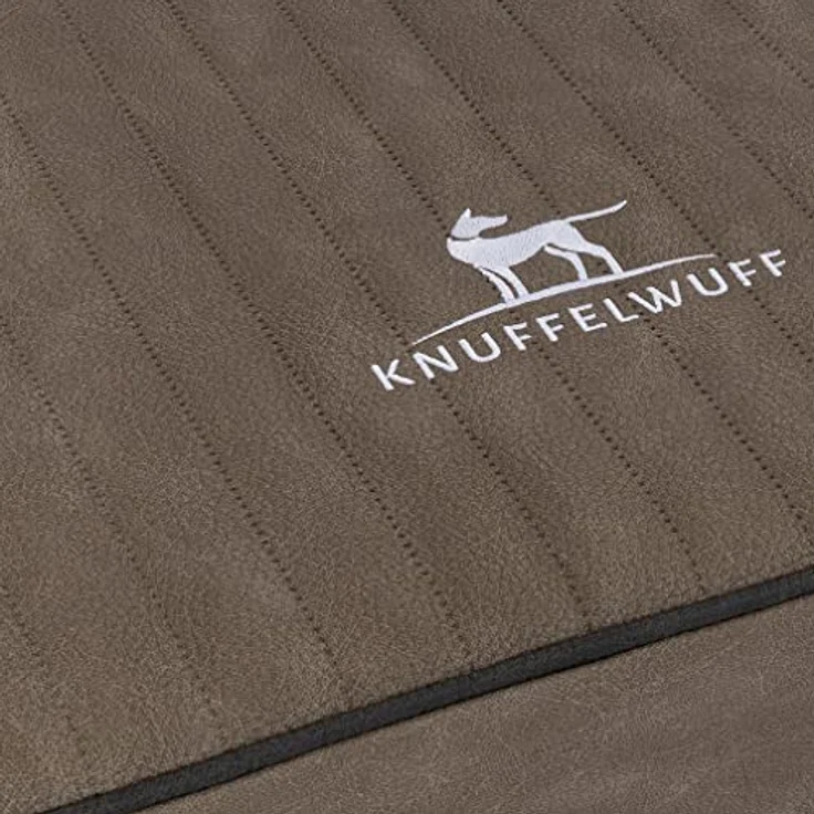 Knuffelwuff orthopädische Hundematte Palomino, XXL 115 x 80cm, aus Laser-gestepptem Kunstleder, rutschfester Unterboden, leicht zu reinigen, für große, mittelgroße und kleine Hunde, Farbe Stone – Bild 3