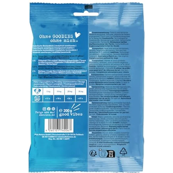 Chewies Goodies Sparpaket, 4 x 200 g Hundesnacks mit Seelachs, halb-feucht, hohe Akzeptanz – Bild 3