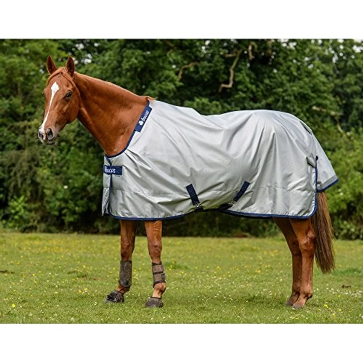 Kerbl Bucas PowerTurnout Pferdedecke Light, stay-dry, Rückenlänge 135 cm, silber – Bild 4