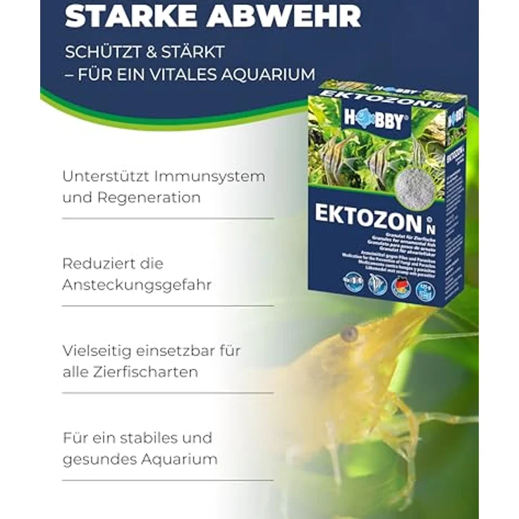 HOBBY Ektozon N, Arzneimittel gegen Pilze und Bakterien für Fische, 125 g, Pflege für Süß- und Meerwasserfische – Bild 3