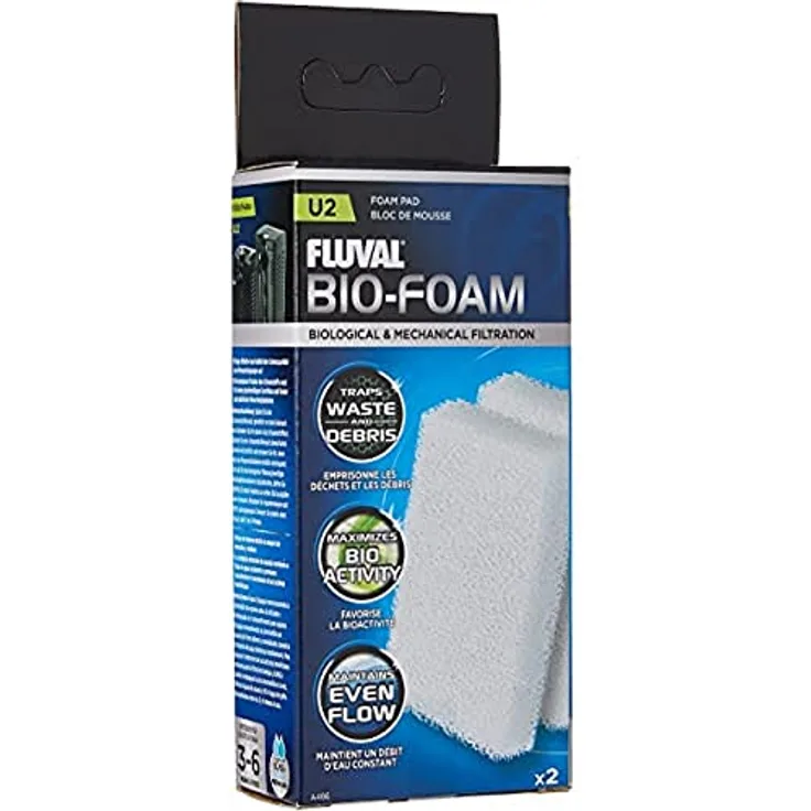 Fluval Schaumstoff-Filtereinsatz U2, effektive mechanische und biologische Filterung für Aquarien