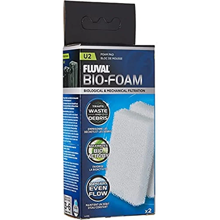 Fluval Schaumstoff-Filtereinsatz U2, effektive mechanische und biologische Filterung für Aquarien – Bild 1