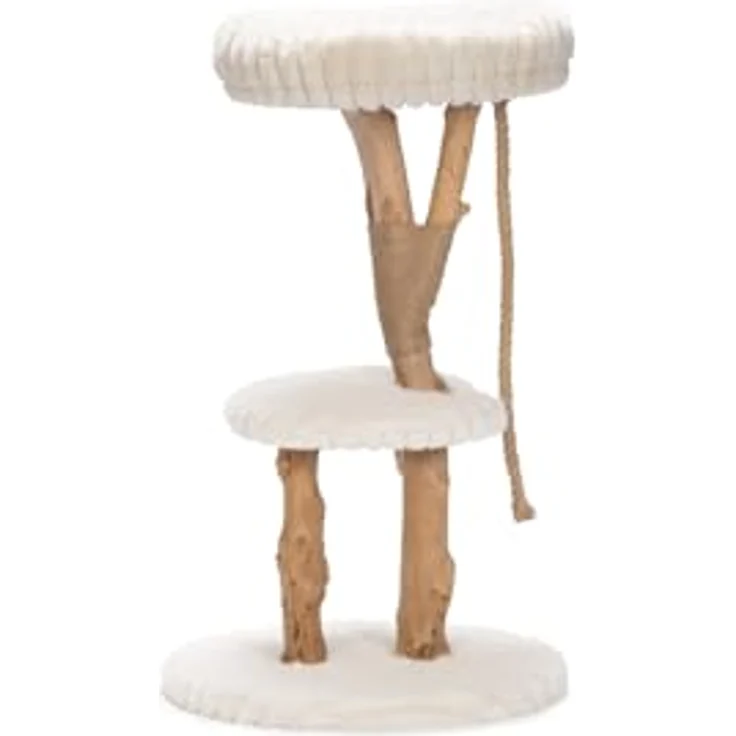 Designed by Lotte Kratzbaum Reya, cremefarben aus Dattel- und Birnbaumholz, für Katzen bis 10 kg – Bild 1