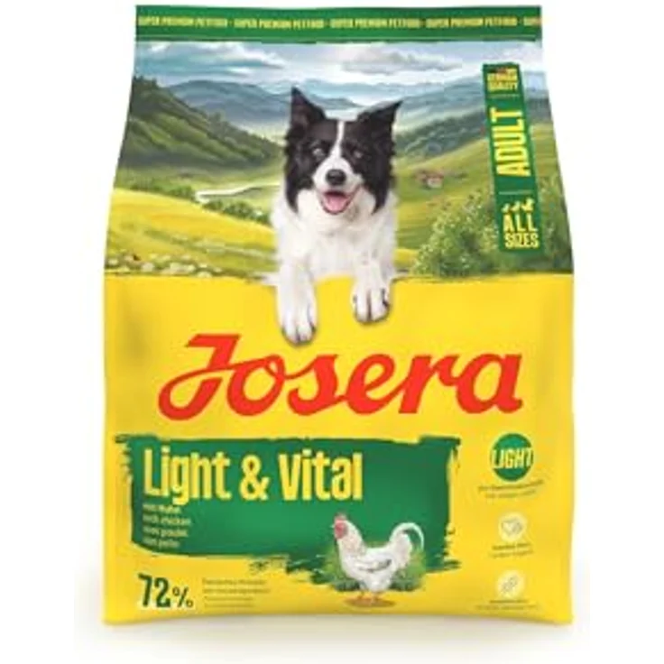 JOSERA Adult Light & Vital Huhn, Premium Trockenfutter für Hunde zur Gewichtskontrolle, 900 g, weizenfrei, leicht verdaulich, viel Protein, wenig Fett – Bild 1