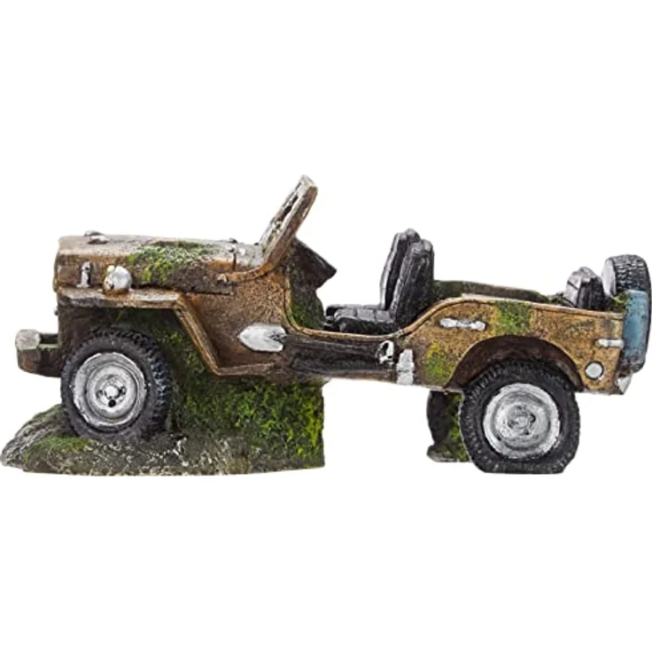 Nobby Aqua Ornaments JEEP WRACK, Aquarien-Dekoration, ungiftig und geeignet für Süß- und Seewasseraquarien, 26 x 15,5 x 12,5 cm – Bild 4