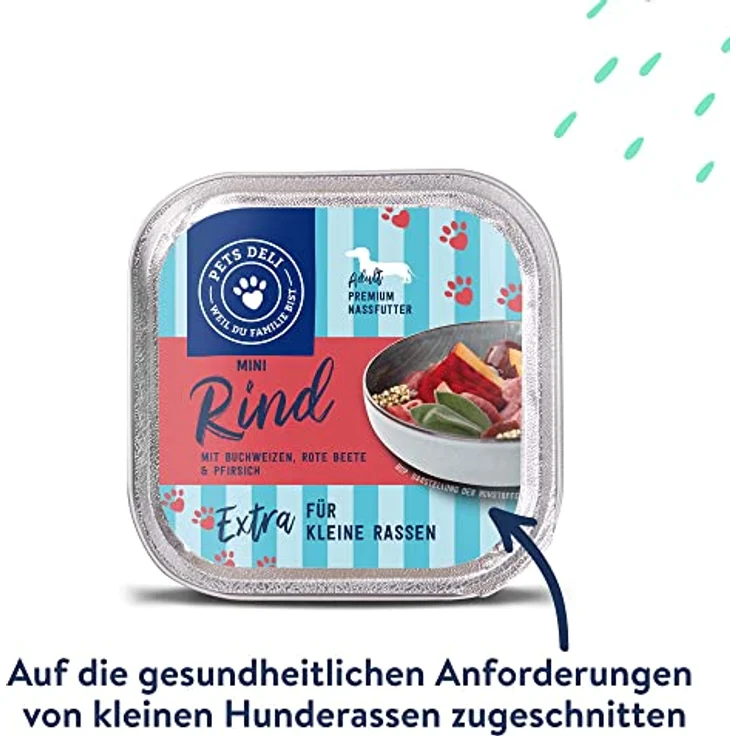 Pets Deli Mini Hunde Nassfutter Rind & Buchweizen, getreidefrei, leicht verdaulich, 16x100g, Premium Qualität für kleine, wählerische Rassen – Bild 5