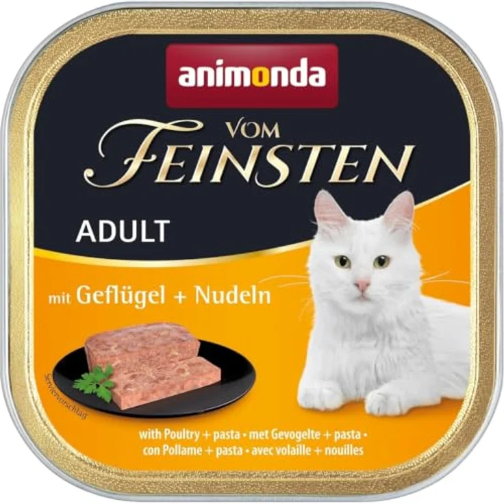 animonda vom Feinsten Geflügel und Nudeln, Katzen-Nassfutter ohne Konservierungsmittel, 32x100g – Bild 1